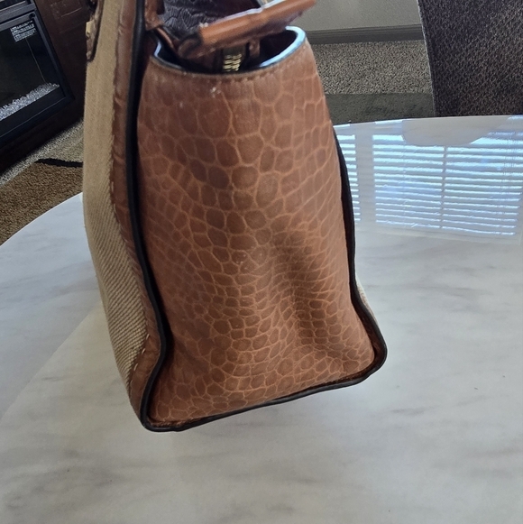 Vintage Michael Kors Canvas and Leather Handbag Gold Hardware Medium - Picture 5 of 16